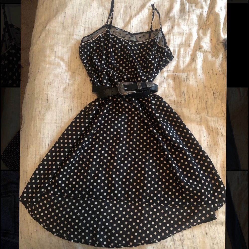High-lo polka dot dress